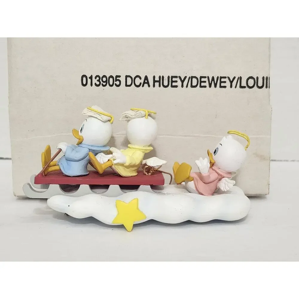 Vintage Disney Huey Dewey Louie Christmas Ornament Boxed Angel Lot